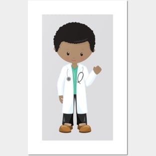 African American Boy, Doctor, Lab Coat, Medicine Posters and Art